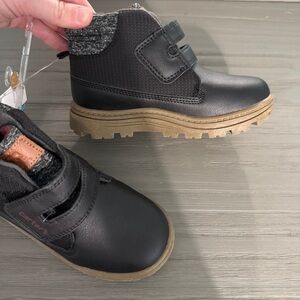 Carter's Black and Tan Ankle Boots with Velcro Straps